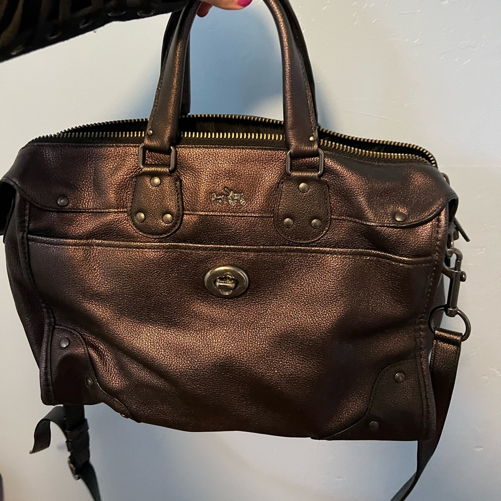 Coach purple gunmetal legacy